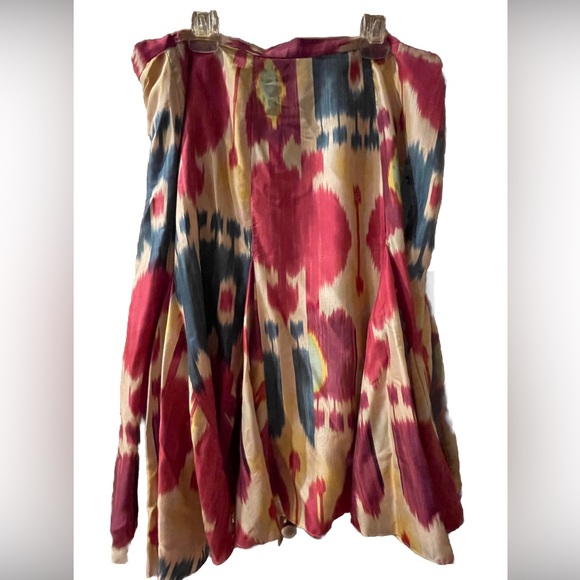 LRL Ralph Lauren IKAT Maasai SILK Skirt Women’s Plus SIZE 18 Abstract Skirt - Picture 2 of 11